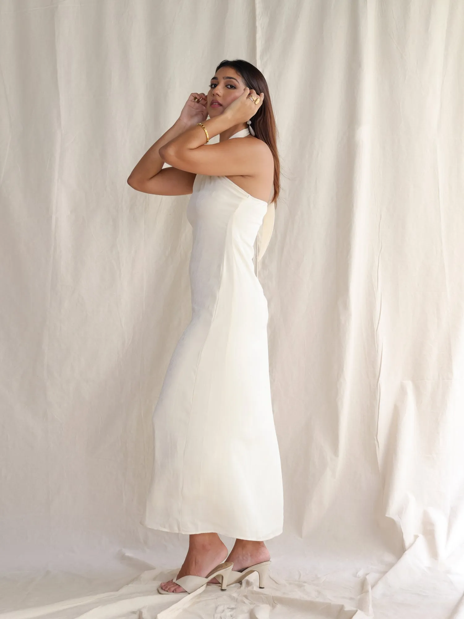 Knot Detail Halter Neck Dress