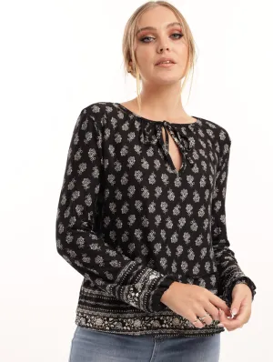 Ladies Knit Peasant Top