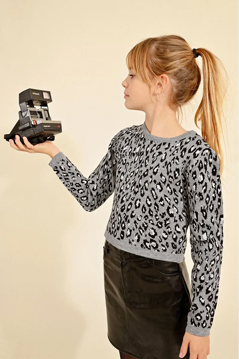 LEOPARD CROPPED SWEATER