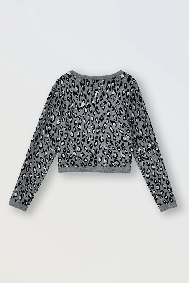 LEOPARD CROPPED SWEATER