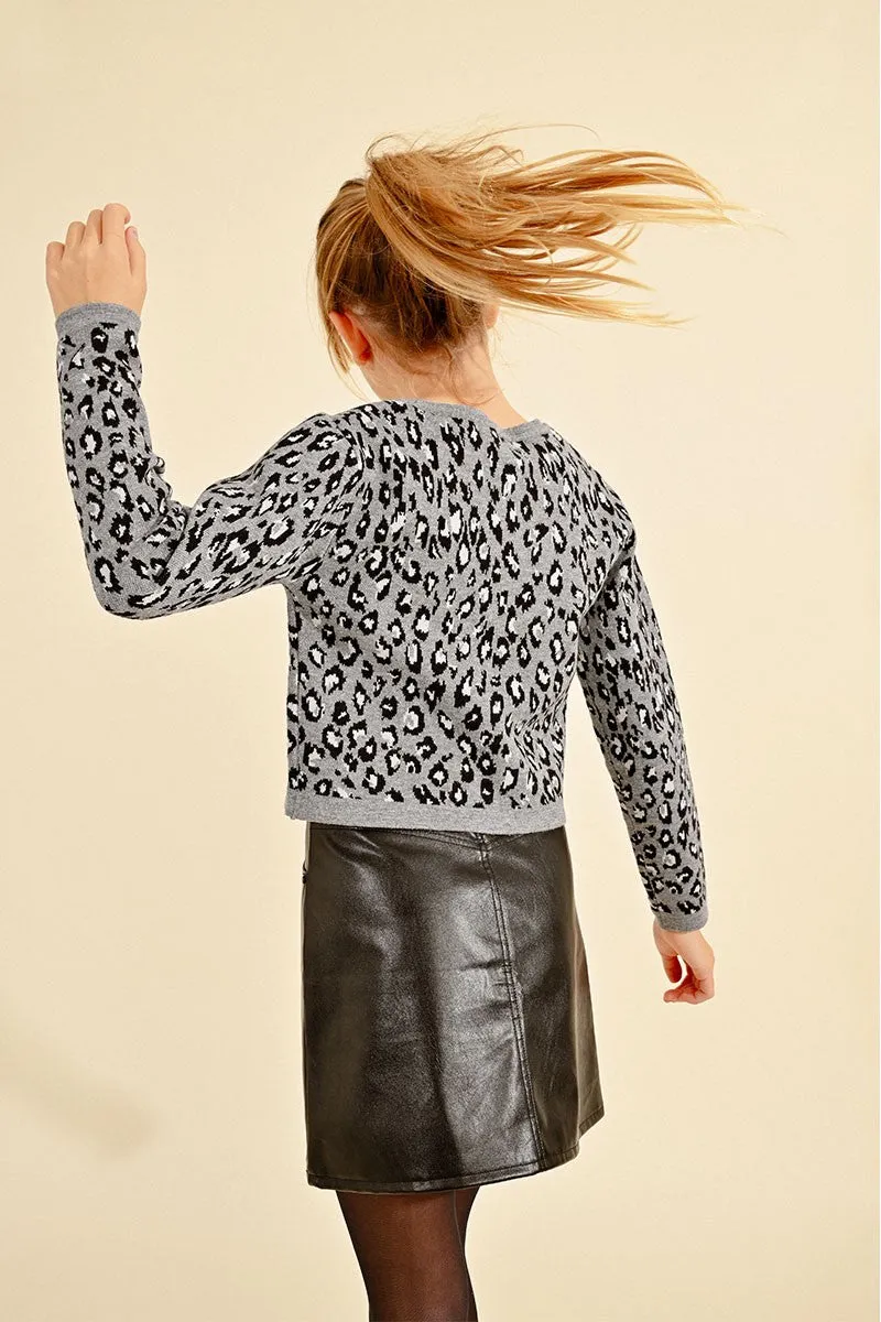 LEOPARD CROPPED SWEATER