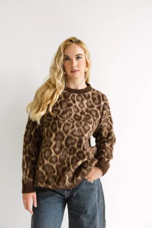Leopard Print Knit Sweater-Final Sale