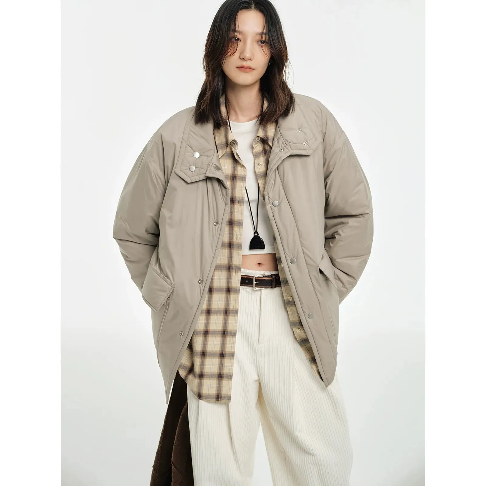 Light High-Collar Quilted Jacket
