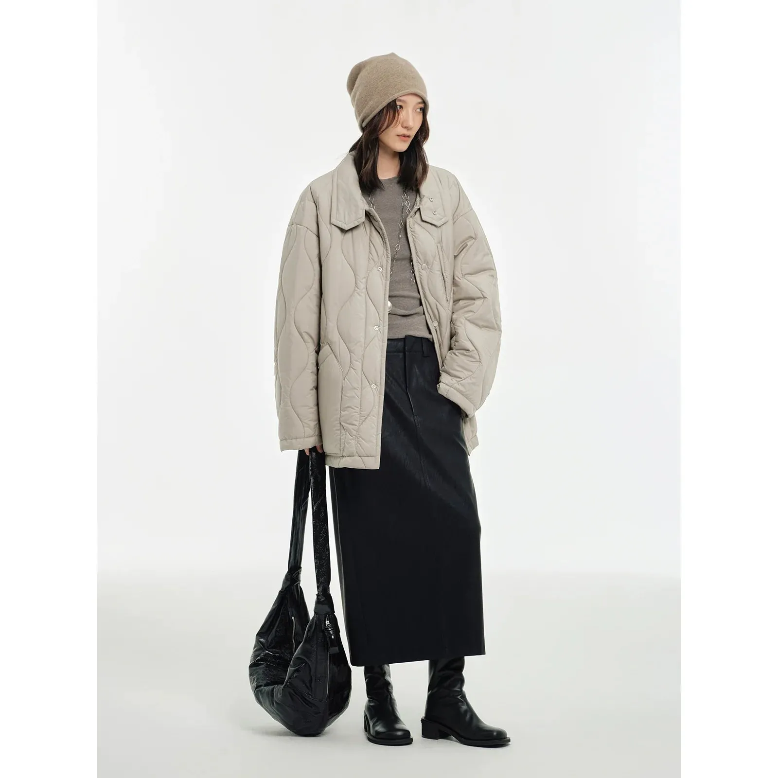 Light High-Collar Quilted Jacket