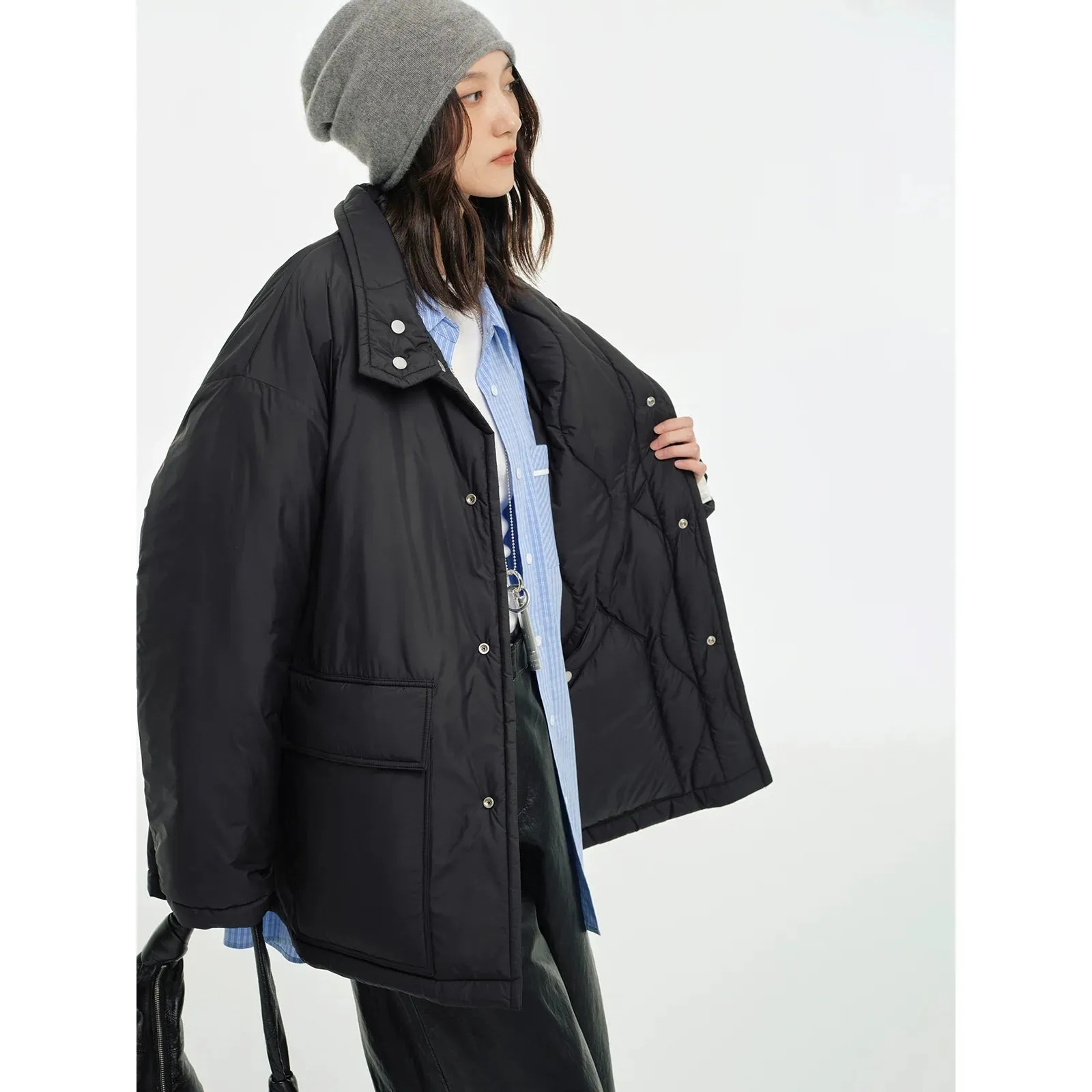 Light High-Collar Quilted Jacket