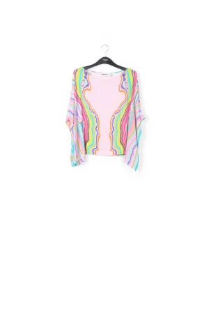 Lilac oversized top with multicolor print