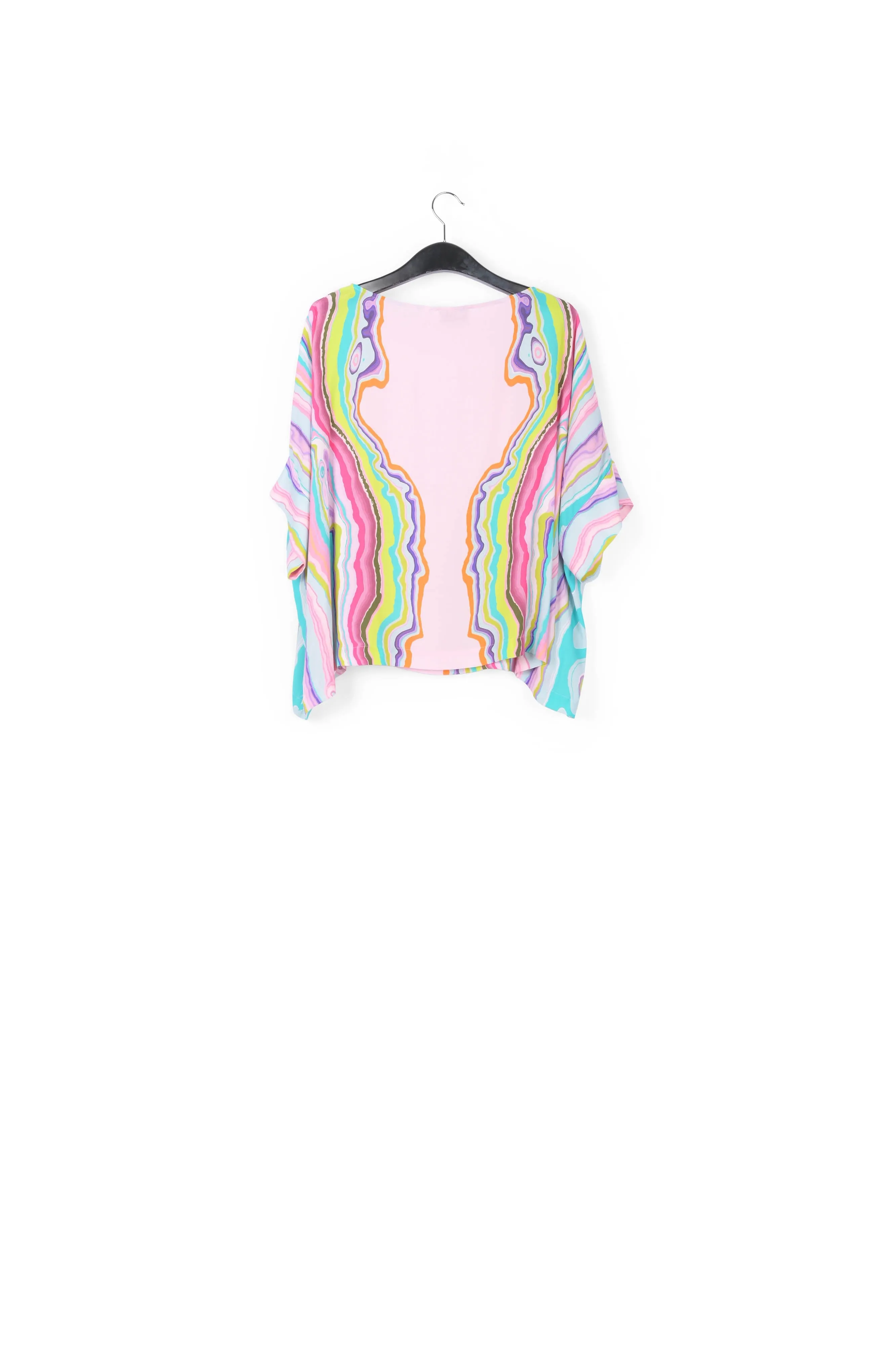 Lilac oversized top with multicolor print