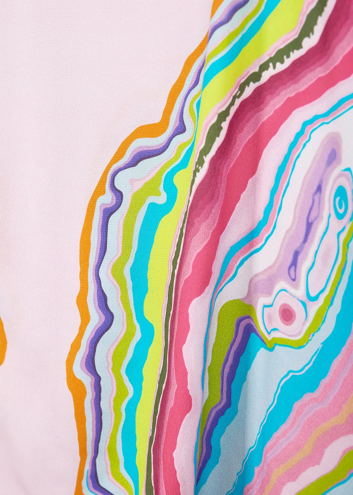 Lilac oversized top with multicolor print