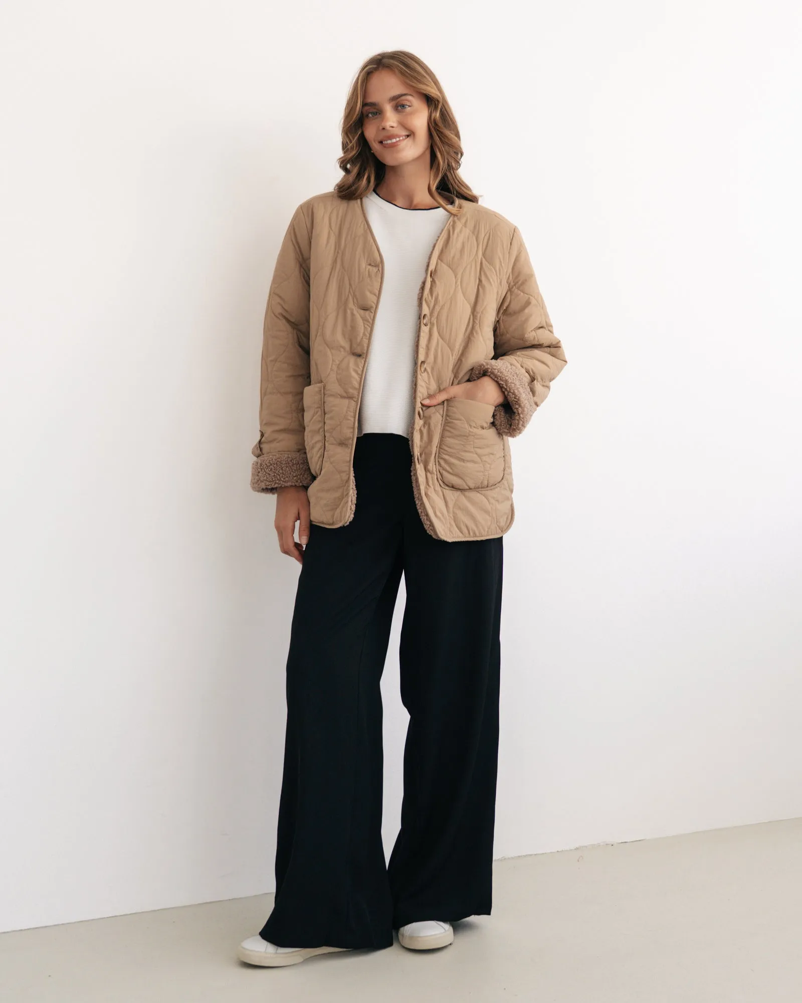 LOL70500 BEIGE REVERSIBLE JACKET