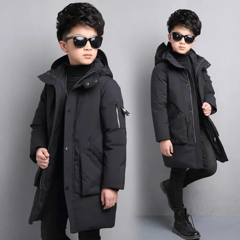 Long Hooded Puffer Jacket