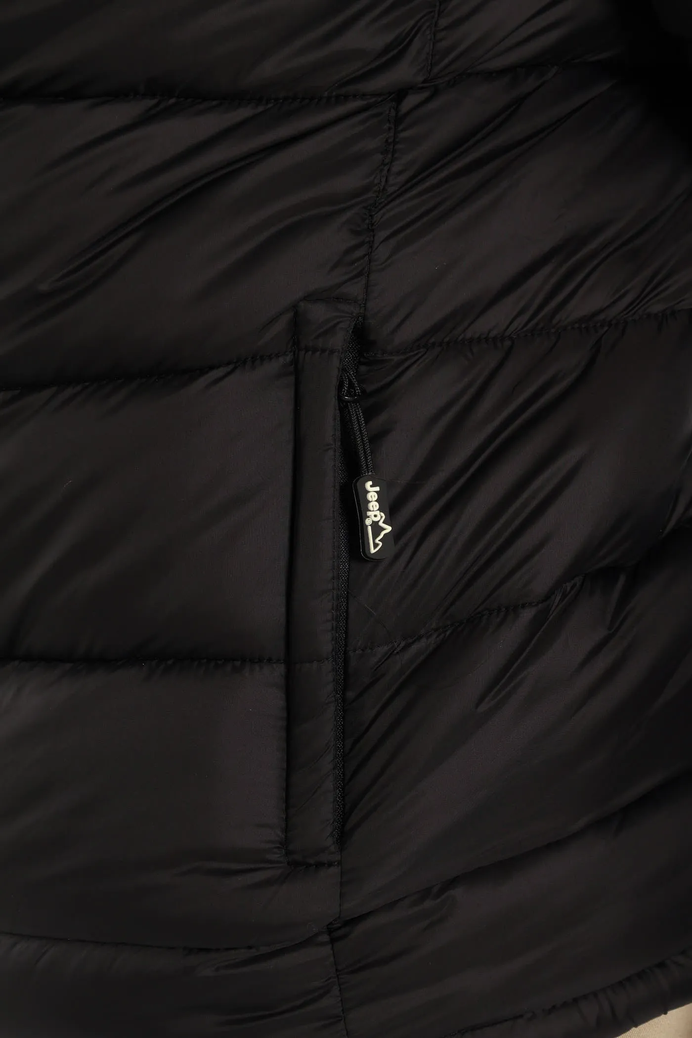 Long Sleeve Puffer Jacket - Black