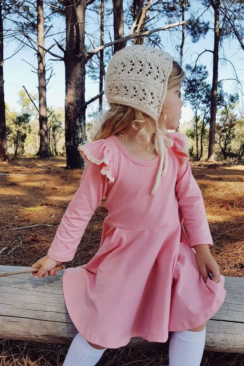 Long Sleeve Skater Dress | Peach ~ Sz 2 Only