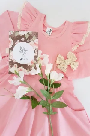 Long Sleeve Skater Dress | Peach ~ Sz 2 Only