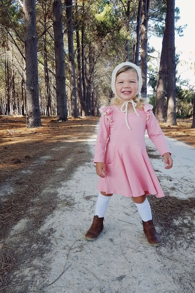 Long Sleeve Skater Dress | Peach ~ Sz 2 Only