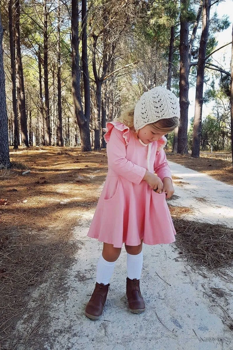 Long Sleeve Skater Dress | Peach ~ Sz 2 Only