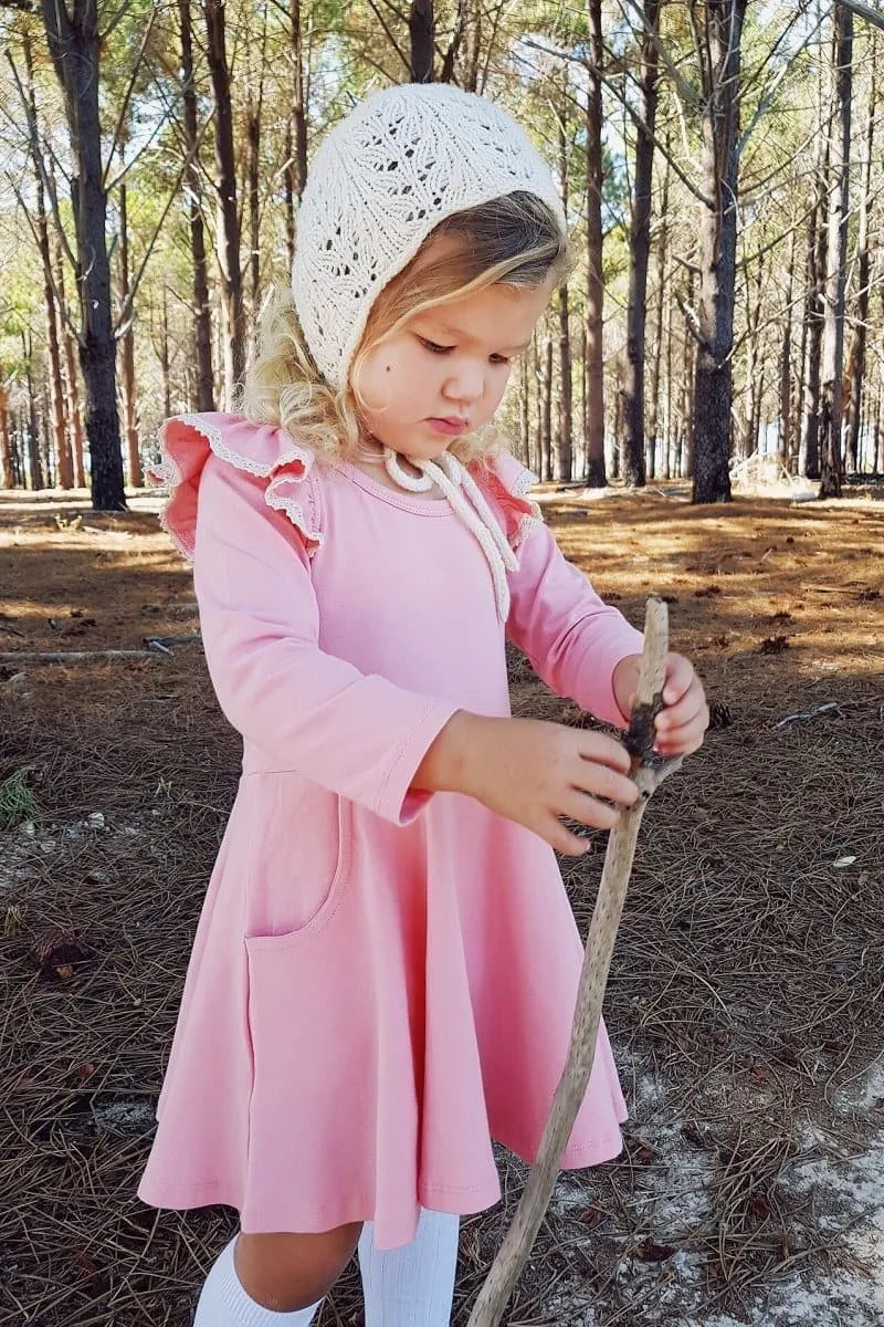 Long Sleeve Skater Dress | Peach ~ Sz 2 Only