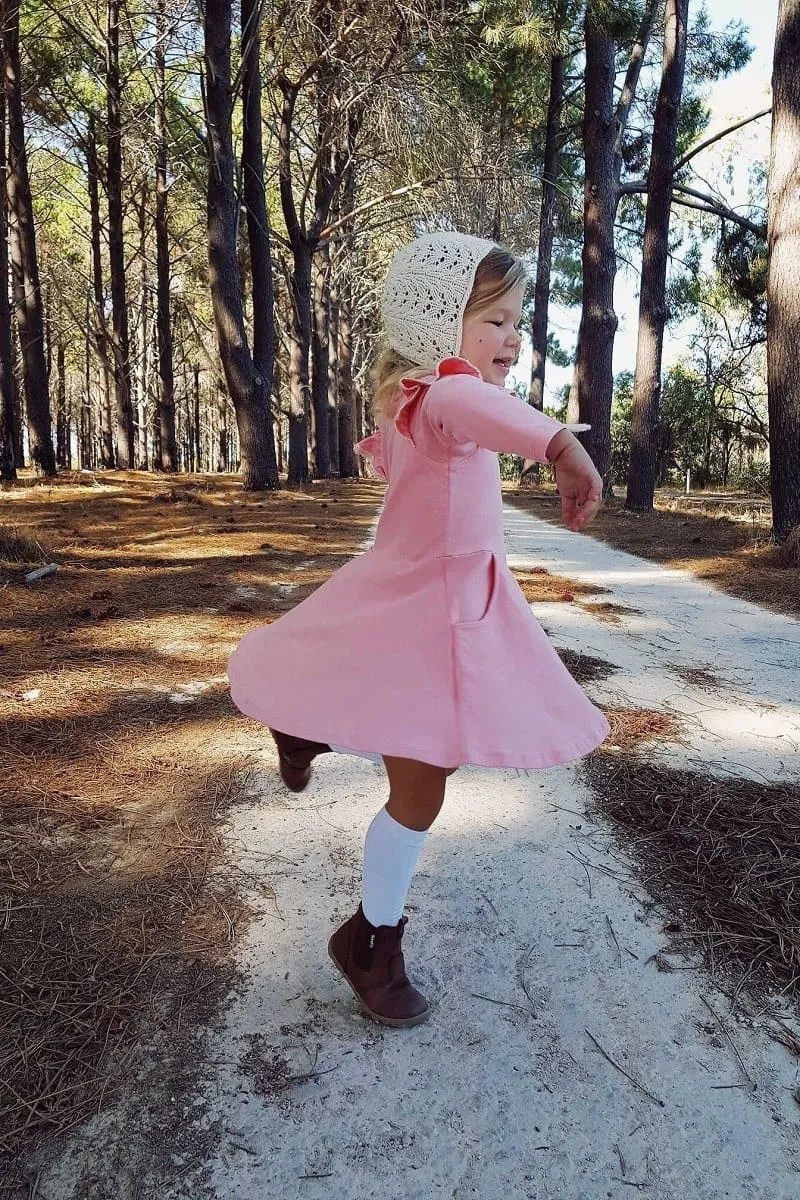 Long Sleeve Skater Dress | Peach ~ Sz 2 Only