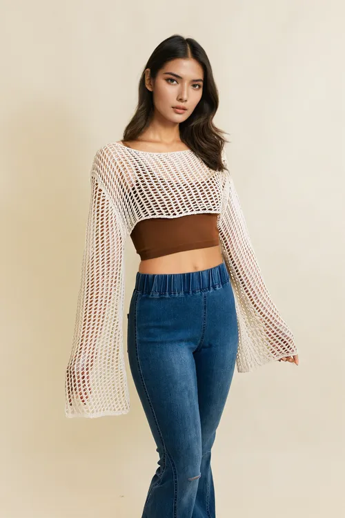 Loom Knitted Cropped Sweaters.