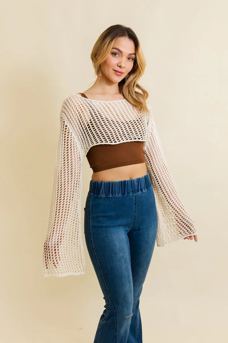 Loom Knitted Cropped Sweaters.