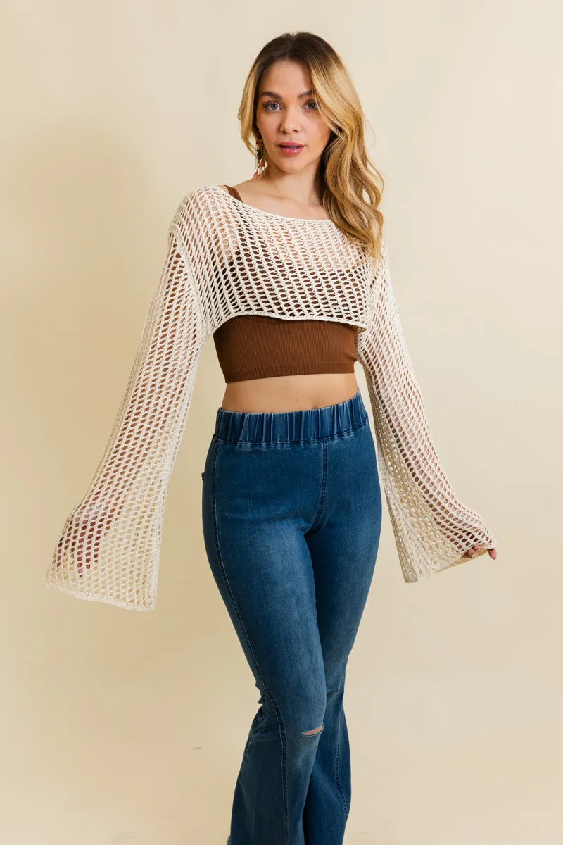 Loom Knitted Cropped Sweaters.