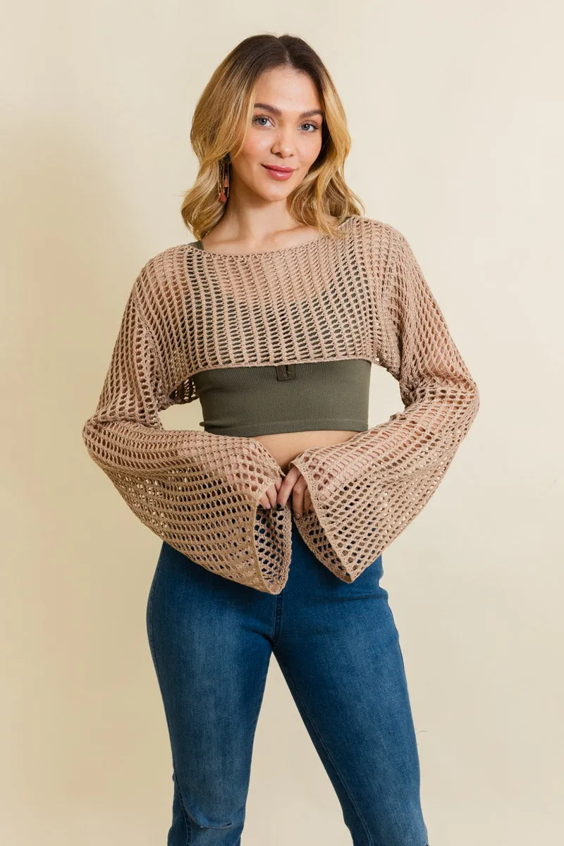 Loom Knitted Cropped Sweaters.