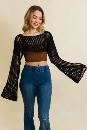 Loom Knitted Cropped Sweaters.