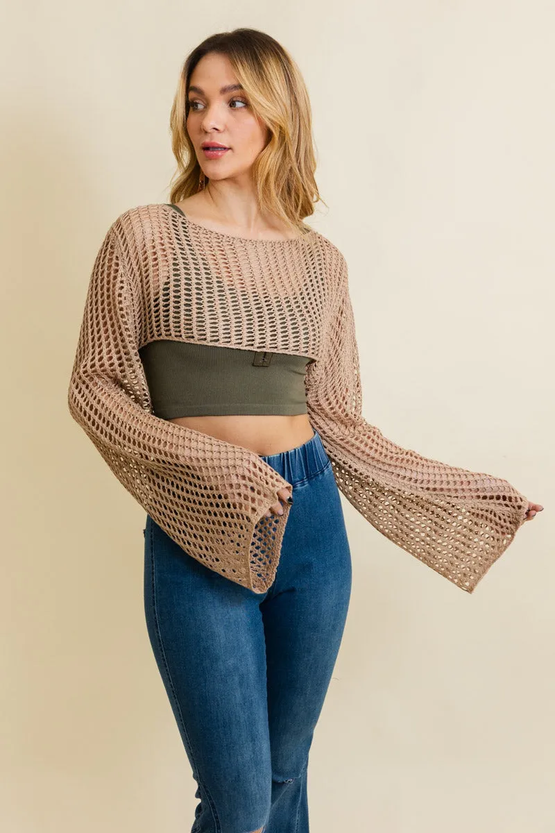 Loom Knitted Cropped Sweaters.