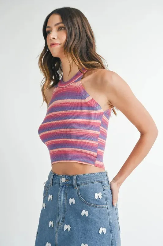 MABLE Space Dye Grecian Neck Knit Cami