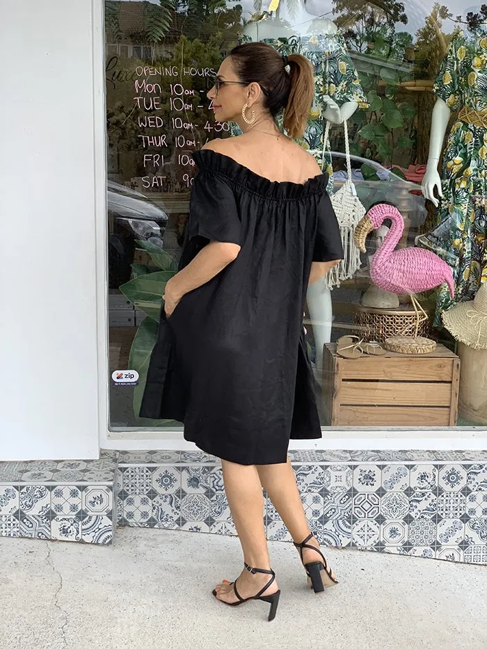 Maddie Off the Shoulder Dress - Black