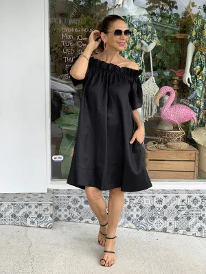 Maddie Off the Shoulder Dress - Black