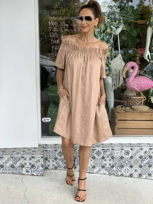Maddie Off the Shoulder Dress - Natural