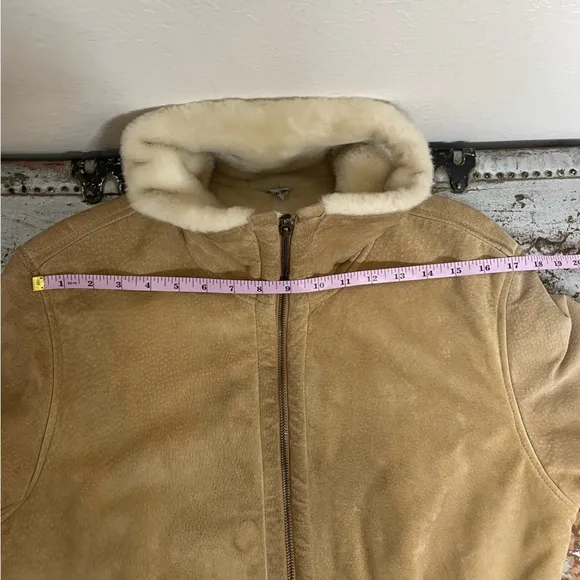 Marvin Richards Leather Fuzzy Zip Up Coat