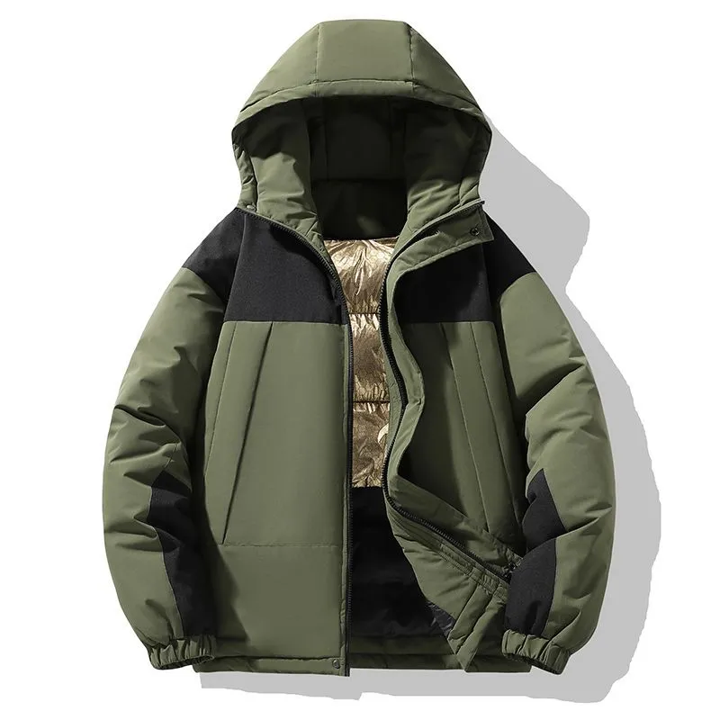 Men's Easy-to-clean Padded Puffer Jacket with Elastic Band Cuff