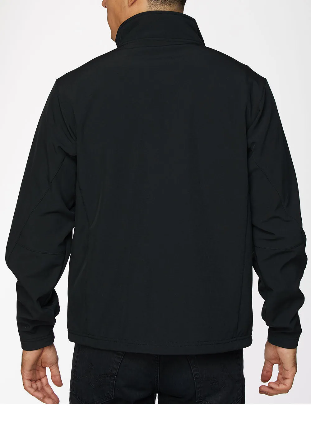 Men's Soft Shell Bonded Jacket-NJ650-Black-Grey