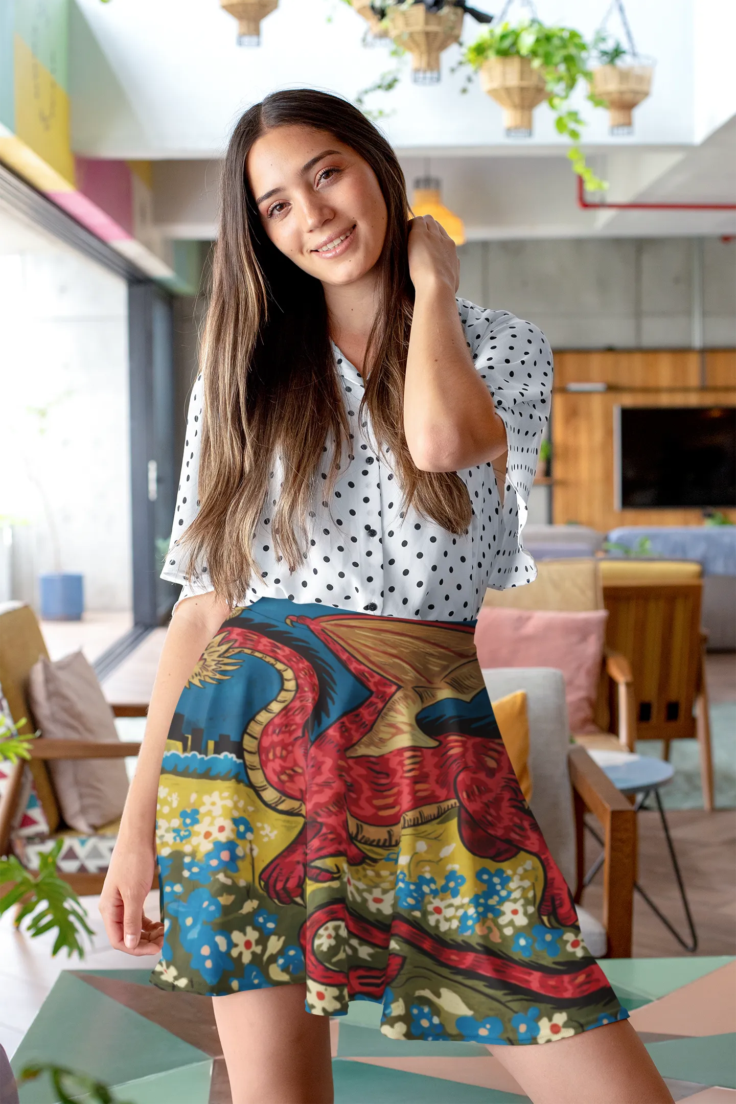 Mexican Dragon Skater Skirt