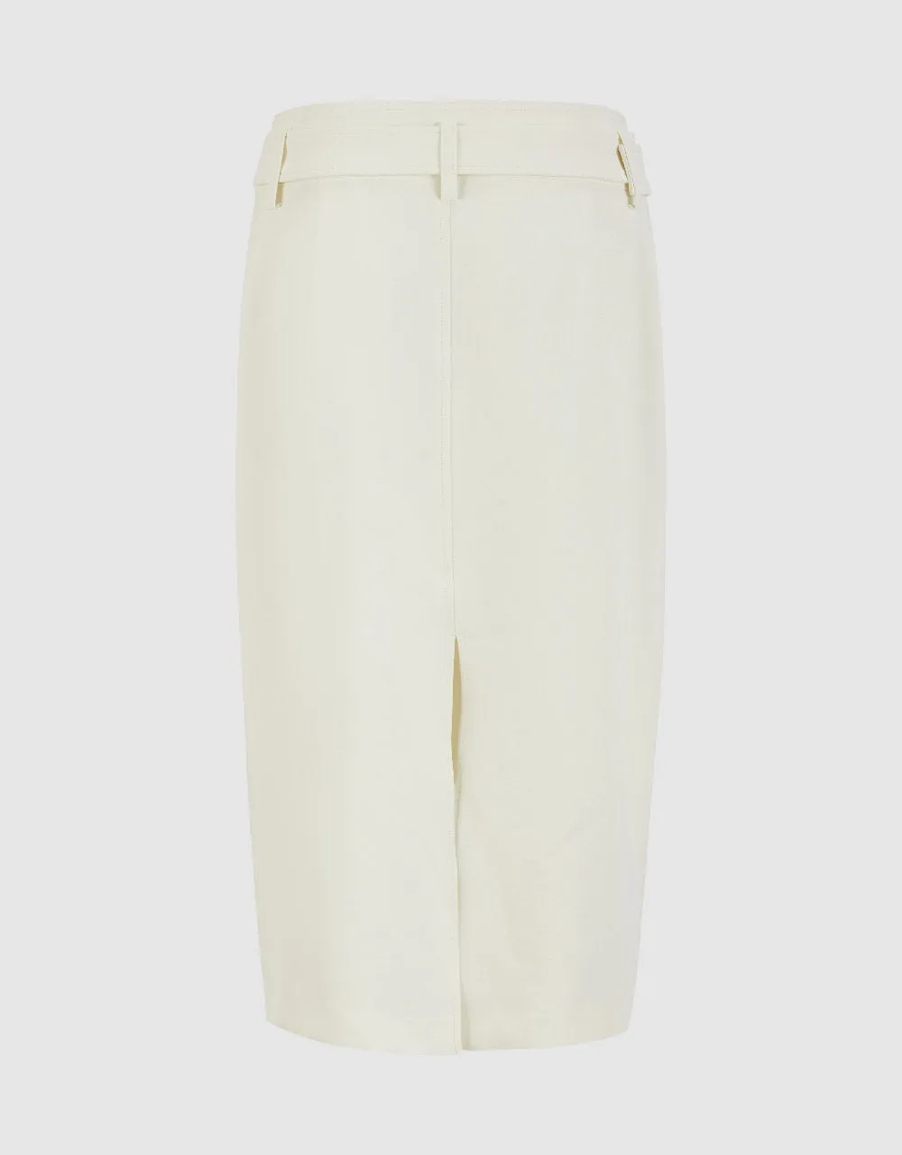 Midi A-Line Skirt With Belt