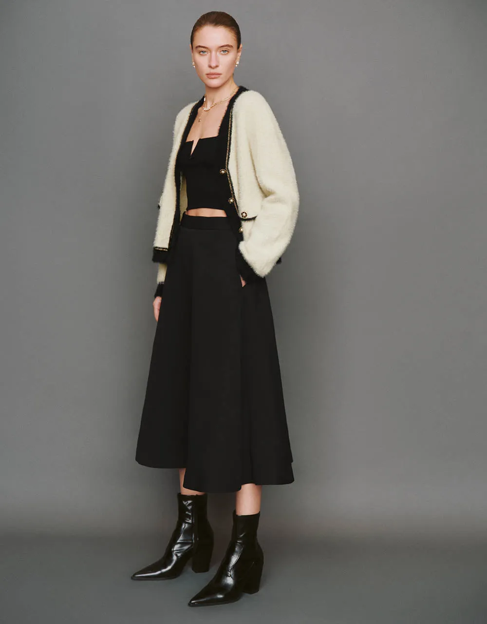 Midi A-Line Skirt
