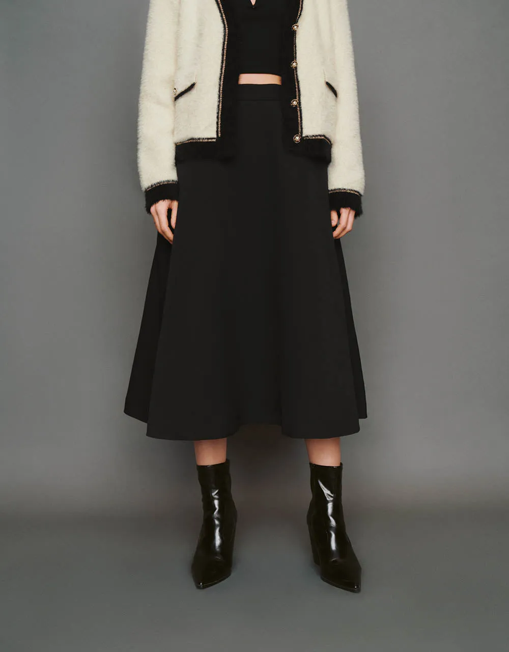 Midi A-Line Skirt