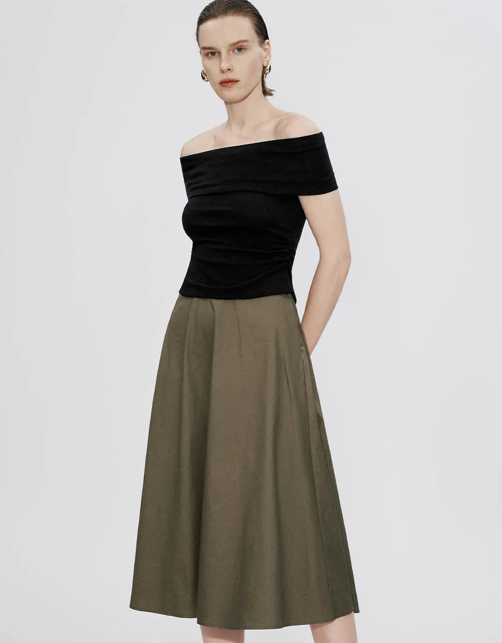 Midi A-Line Skirt
