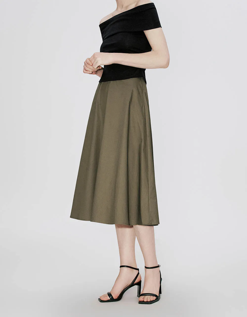 Midi A-Line Skirt