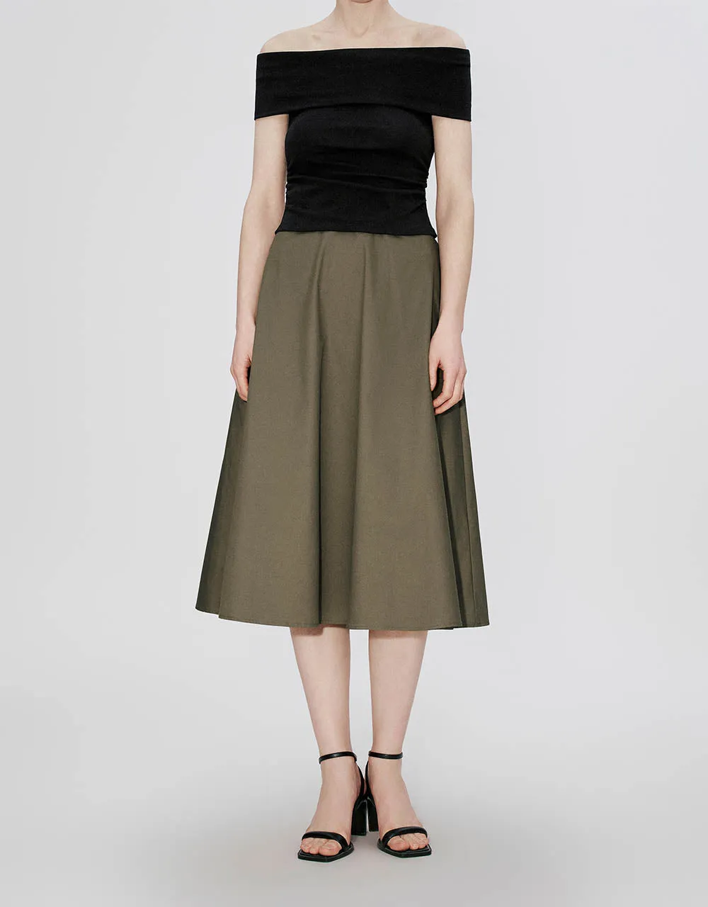 Midi A-Line Skirt