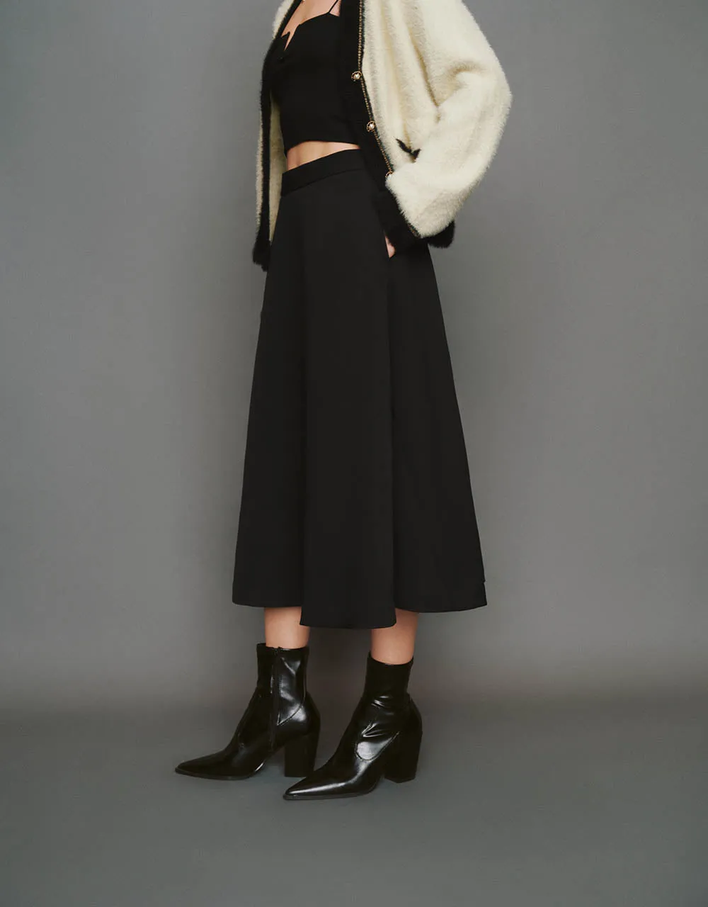 Midi A-Line Skirt