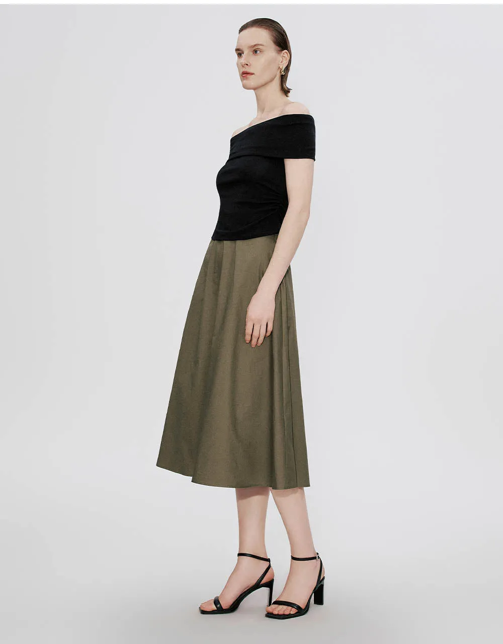 Midi A-Line Skirt