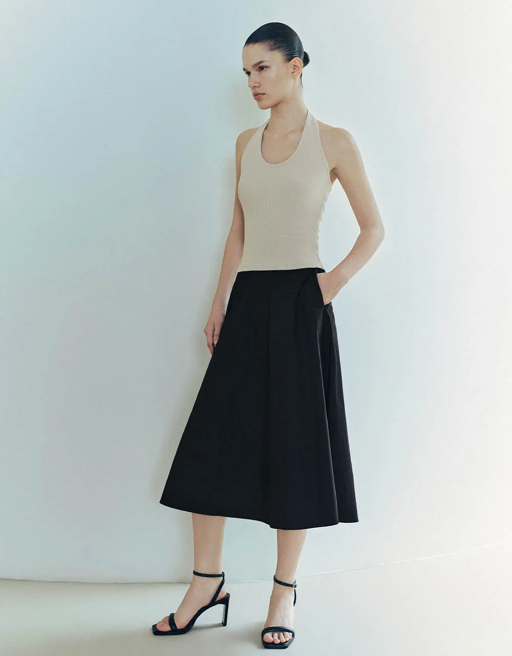 Midi A-Line Skirt
