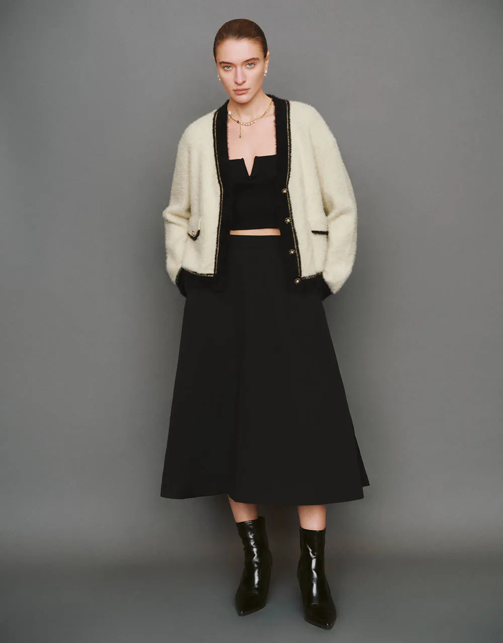 Midi A-Line Skirt