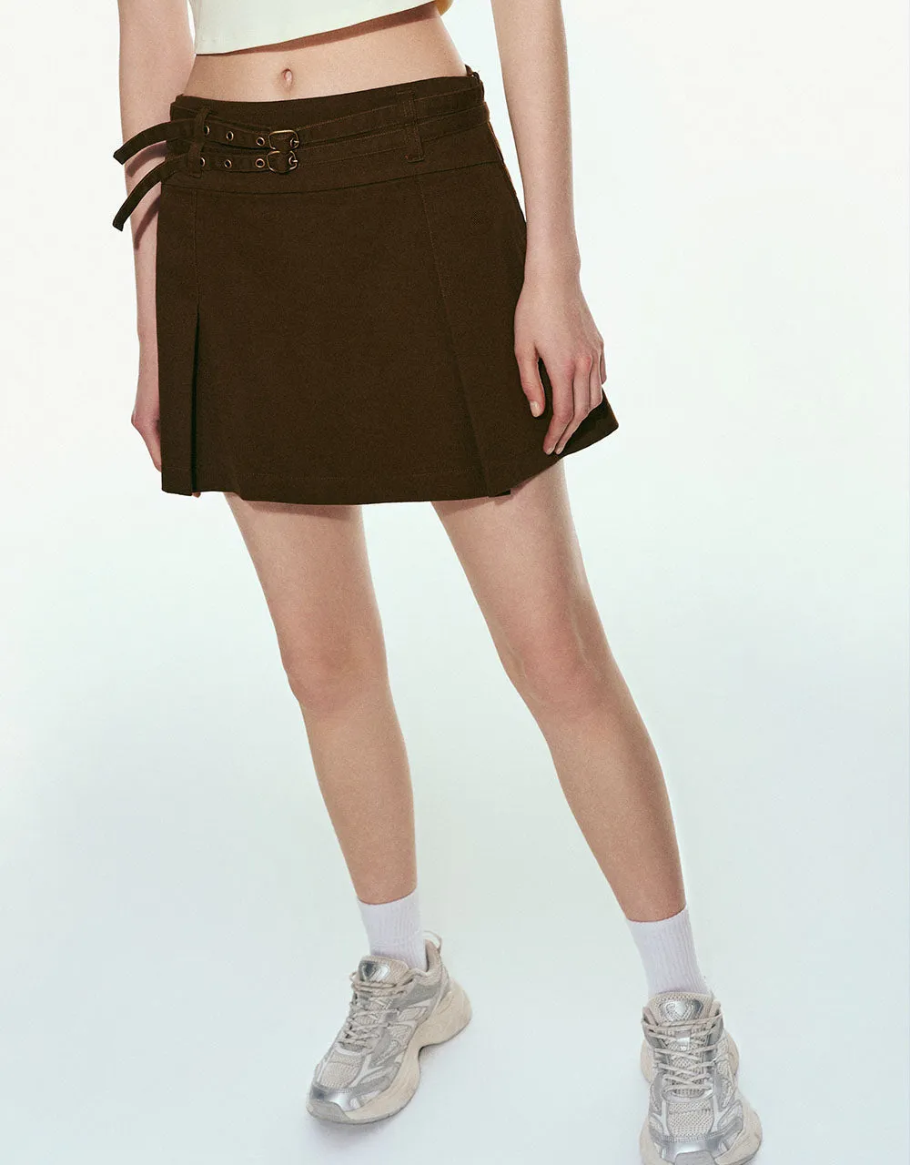 Mini A-Line Skirt With Belt