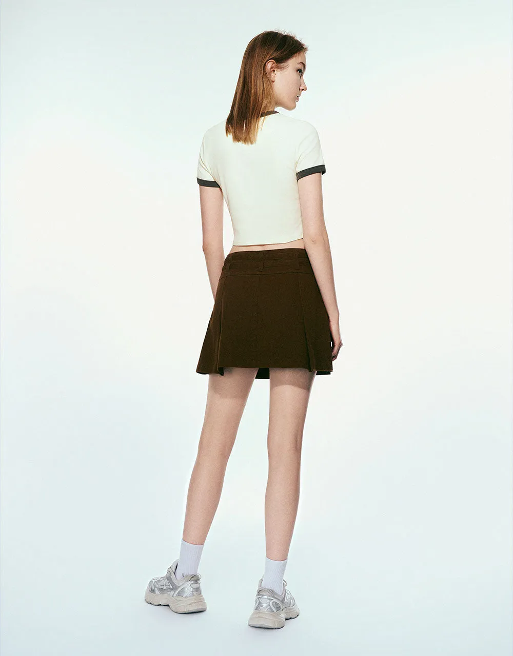 Mini A-Line Skirt With Belt
