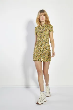 Mini Sunflower Straight Mini-Skirt