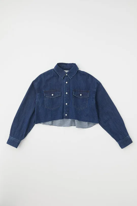 Moussy - Artesia Cropped Denim Shirt - Blue