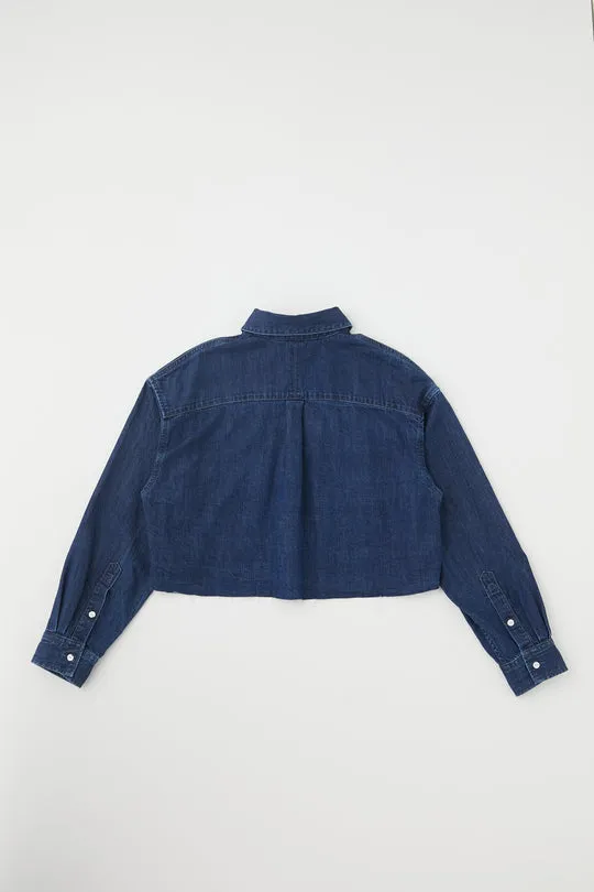 Moussy - Artesia Cropped Denim Shirt - Blue